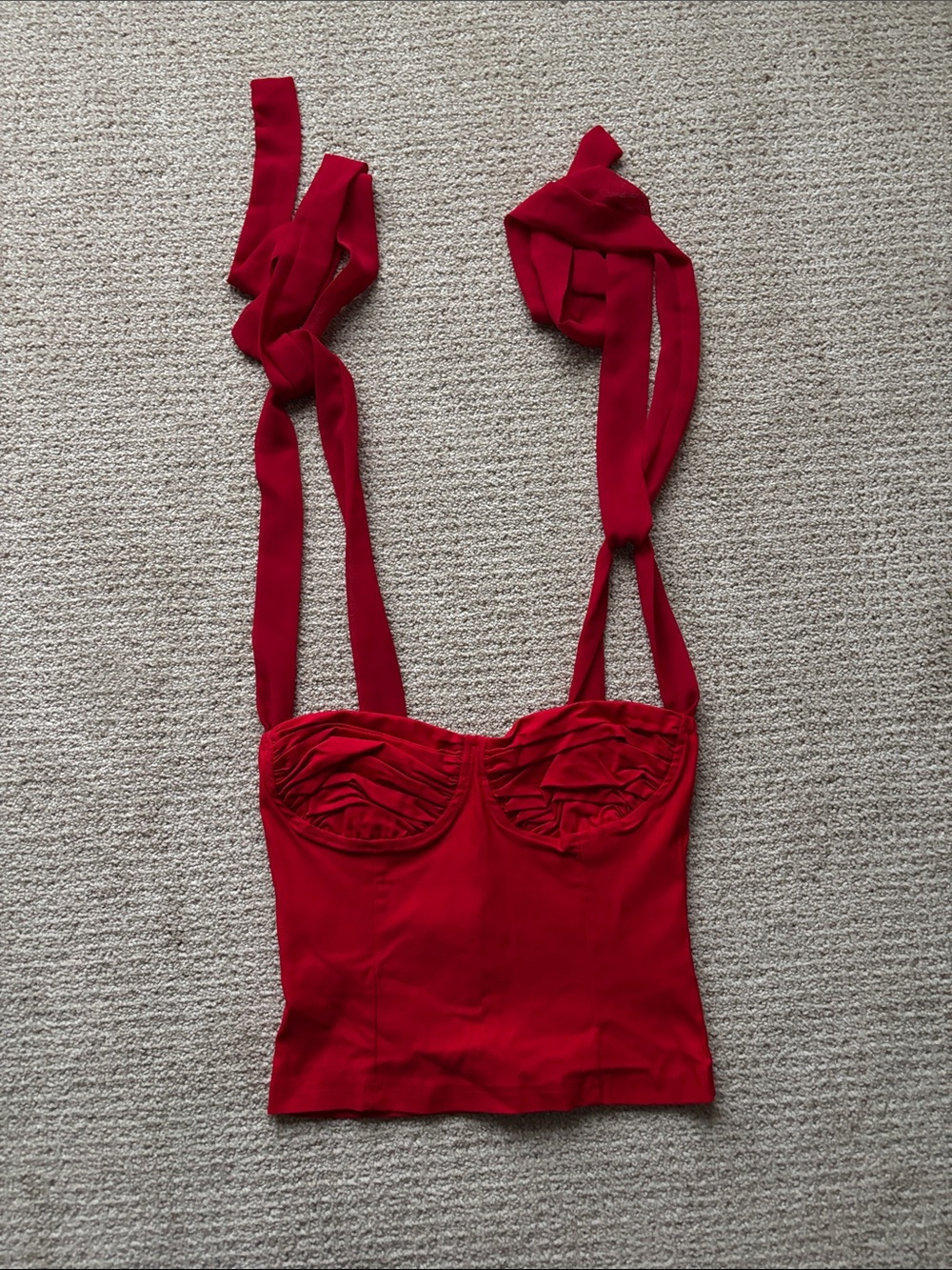 Ruched Bust Camisole in Red Size Medium Like New